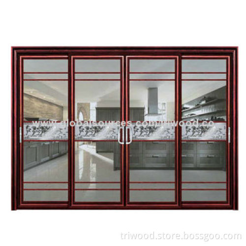 Sliding Door with Aluminum Alloy Frame and Eco-friendly Stain, Varnish